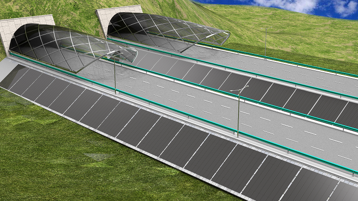 太陽能隧道廊道口